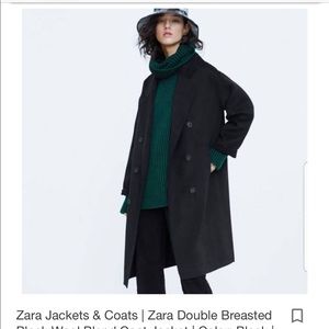 Zara double breasted long overcoat